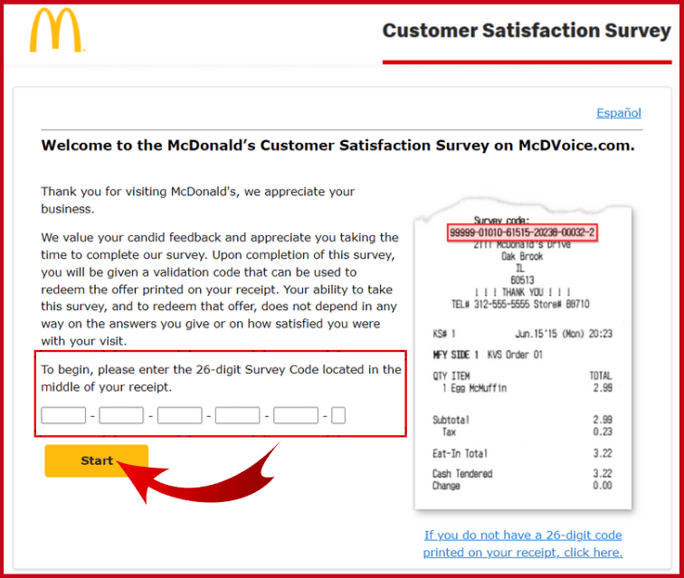 McDVOICE Customer Satisfaction Survey